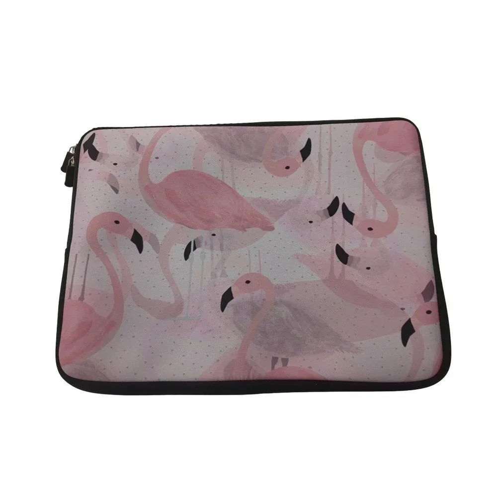 Flamingo Laptop Computer Sleeve Pink Neoprene 15 Inch